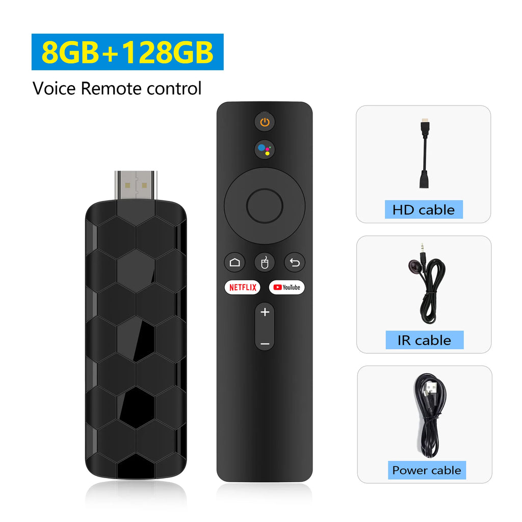 Android TV Stick 8GB 128GB 4K Streaming Box with Voice Remote R3 Plus 8G128G VI Tidesmit