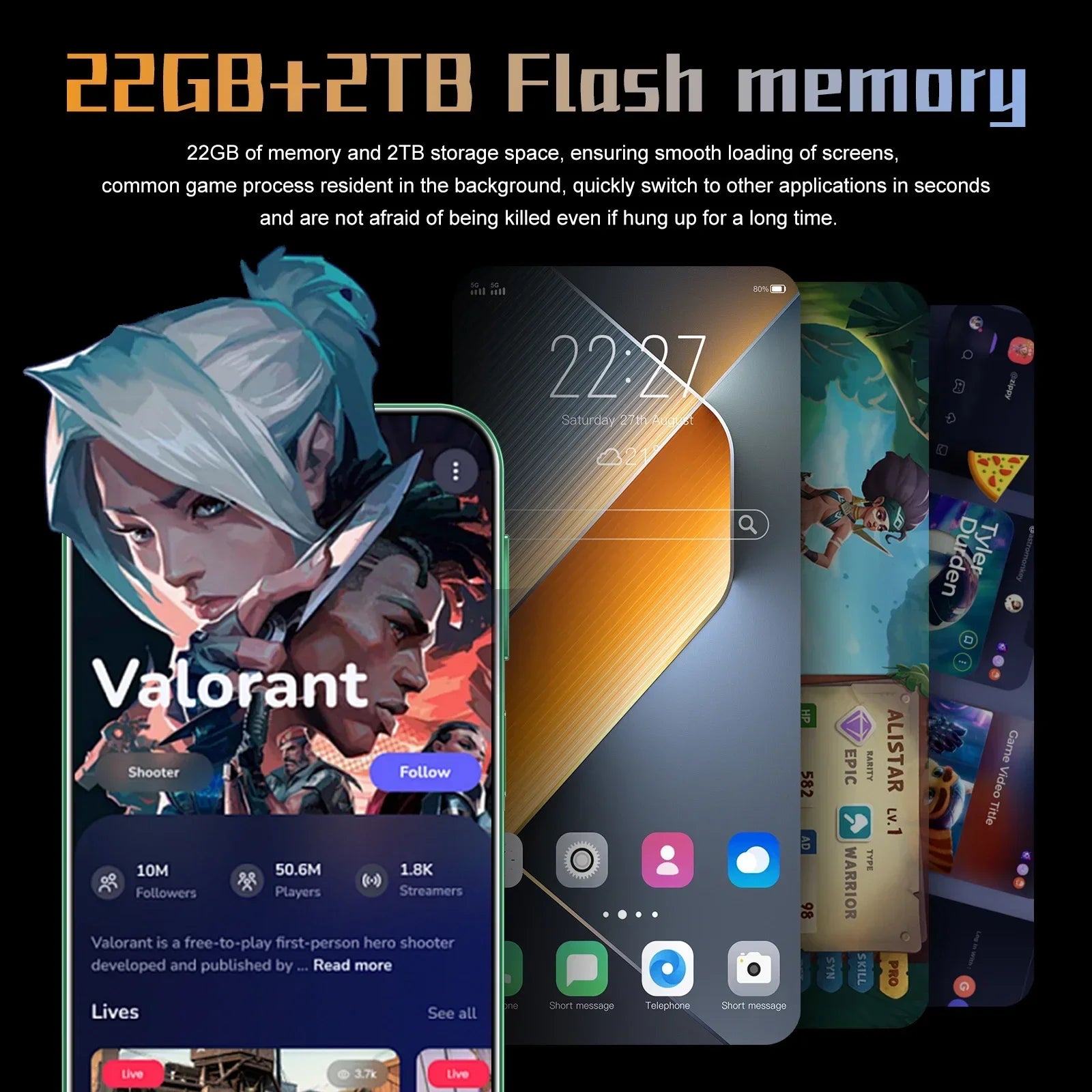 Pova 6 Pro 5G Smartphone 22GB 2TB Android 14 High-Capacity Device Tidesmit