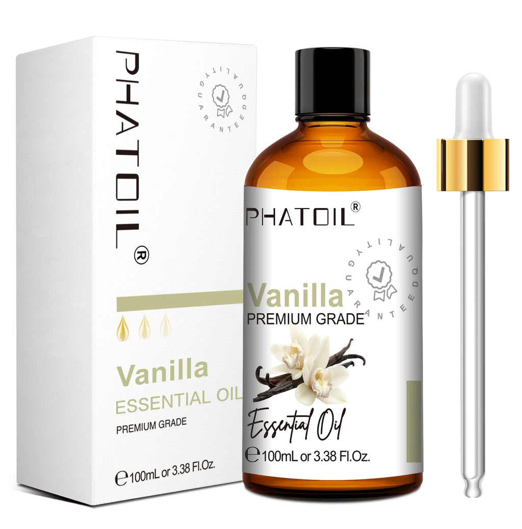 PHATOIL 100ml Pure Aromatherapy Essential Oil For Diffuser, Massage & Skin Care-Eucalyptus Peppermint Vanilla Bergamot Tea tree