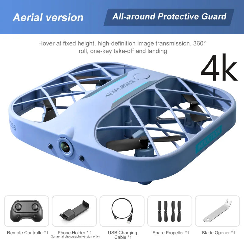 Mini Foldable Camera Drone with 8K Resolution - Portable RC Quadcopter 4K camera blue Tidesmit