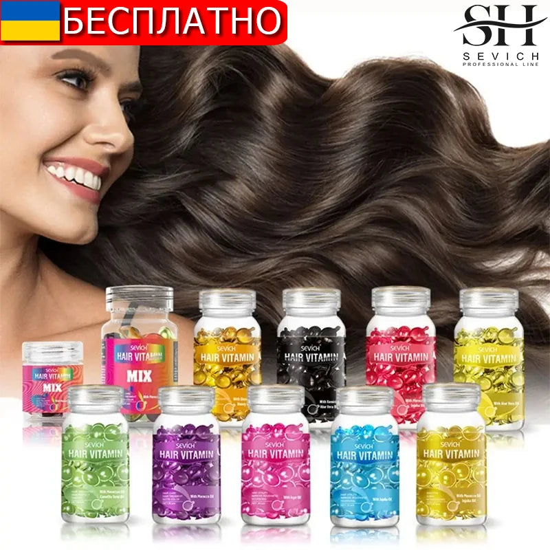 Sevich Hair Vitamin Capsules with Keratin and Moroccan Oil for Silky, Repaired, and Smooth Hair Care by Tidesmit