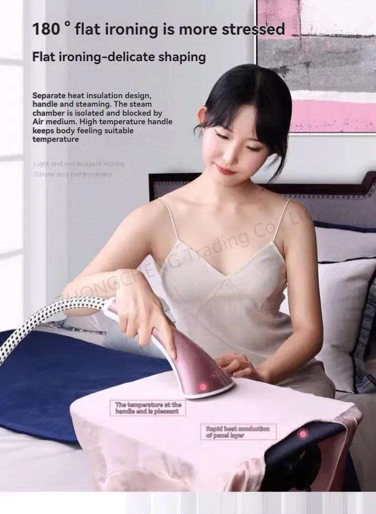 Tidesmit high-power handheld steam iron for vertical clothes steaming and quick wrinkle removal, side view