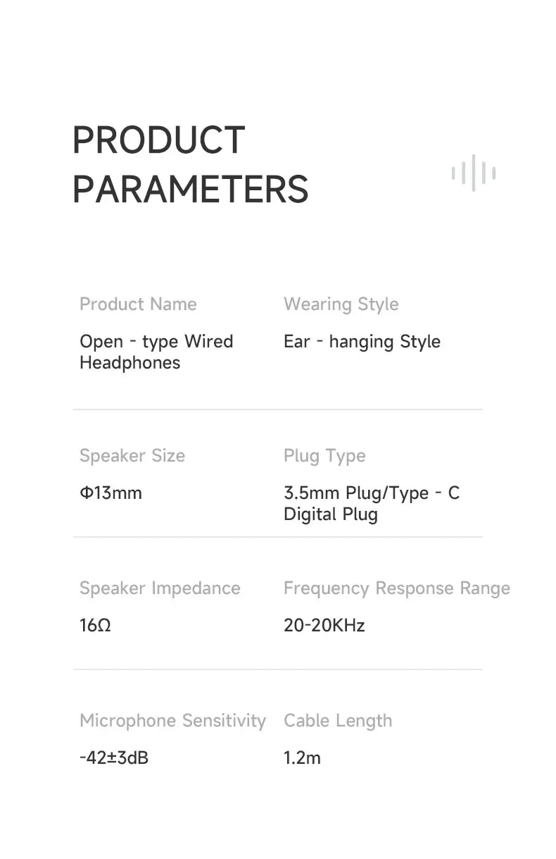 Tidesmit Open Ear Gaming Headset | Wired ENC Mic | 3.5mm & Type-C Options Tidesmit