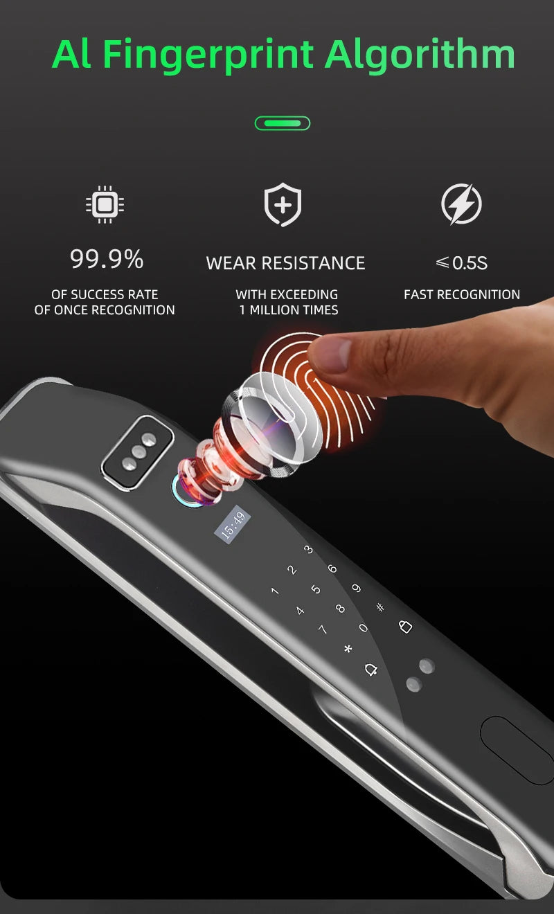 3D Face Recognition Smart LOCK Unlock Digital Door Lock With Camera FIngerprint Password Unlock Keyless Electronic Door Lock