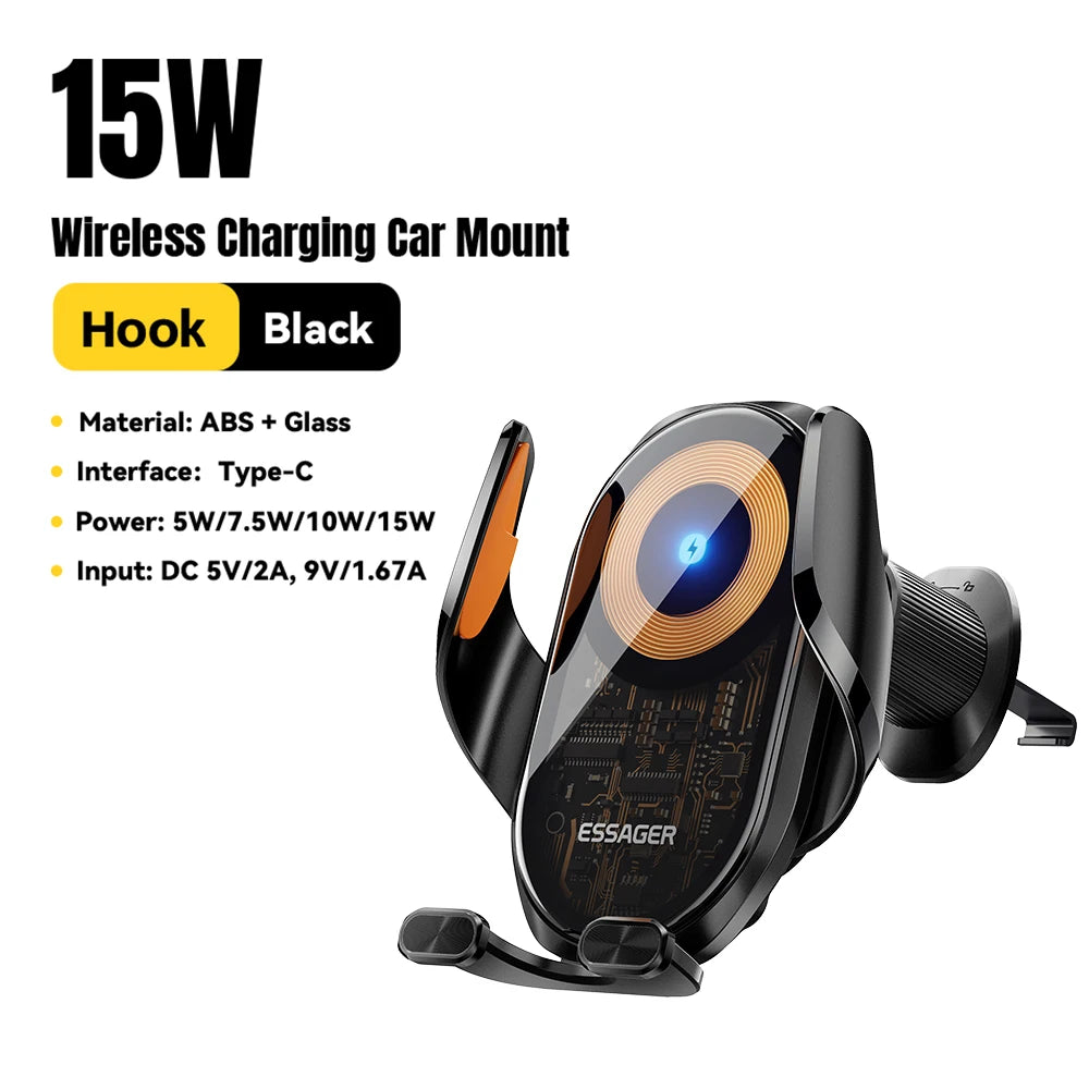 Magnetic Wireless Car Charger - MagSafe Compatible Fast Charging for iPhone Air outlet type Tidesmit