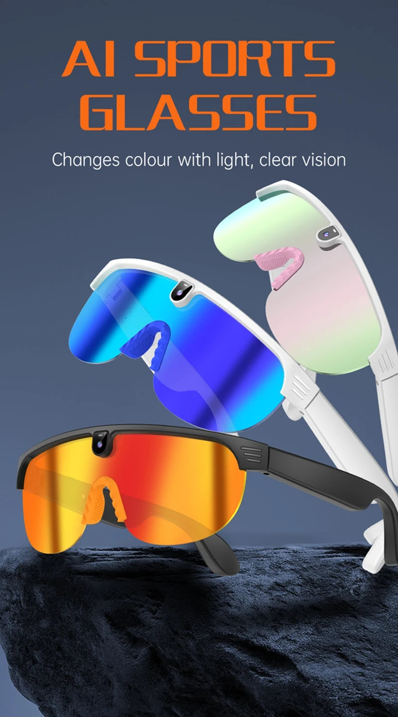Smart Audio Sunglasses with HD Camera and Bluetooth Translation Tidesmit