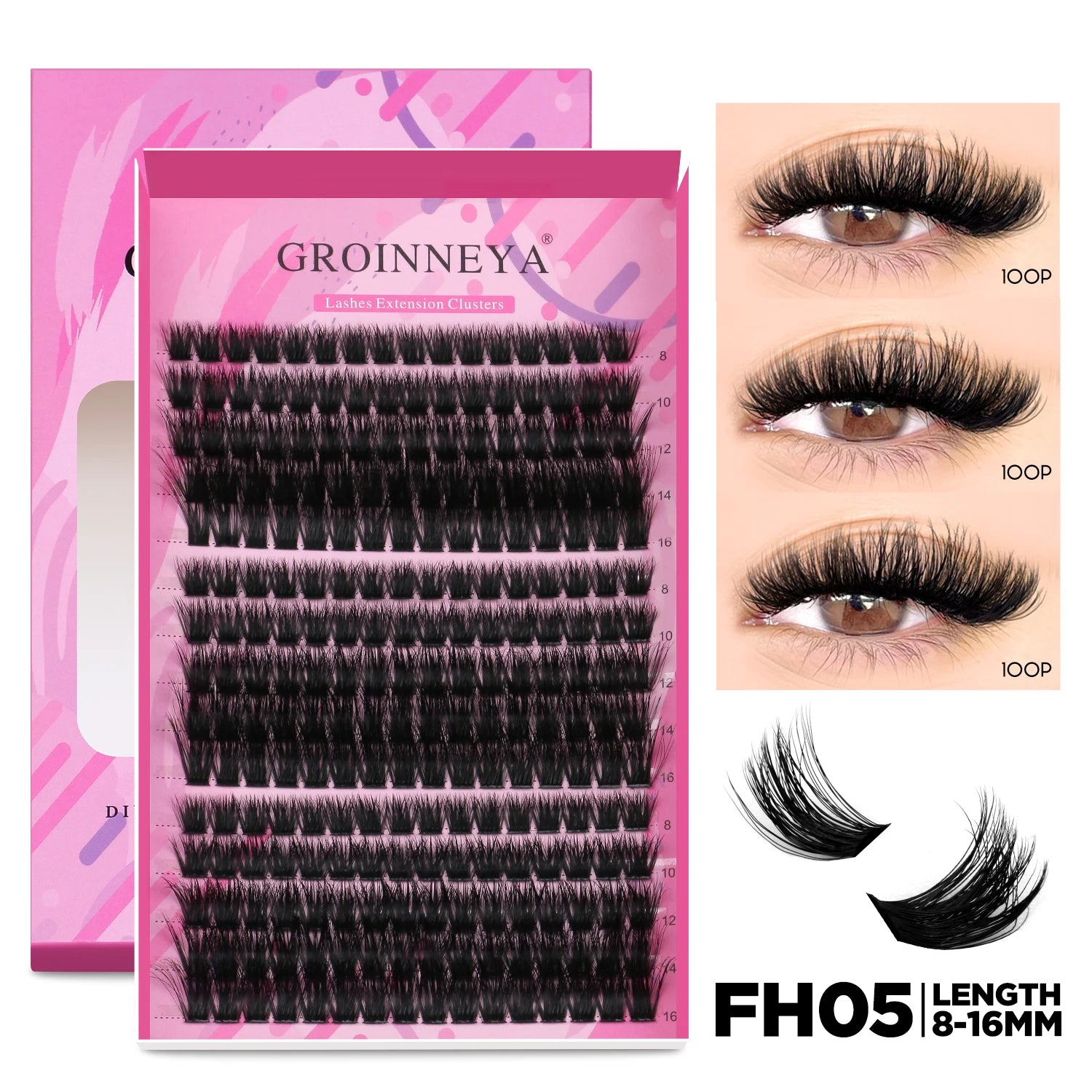 DIY Lash Extension Kit with Bond and Seal - Pro Cluster Set Lip Care Lash-FH05 Tidesmit