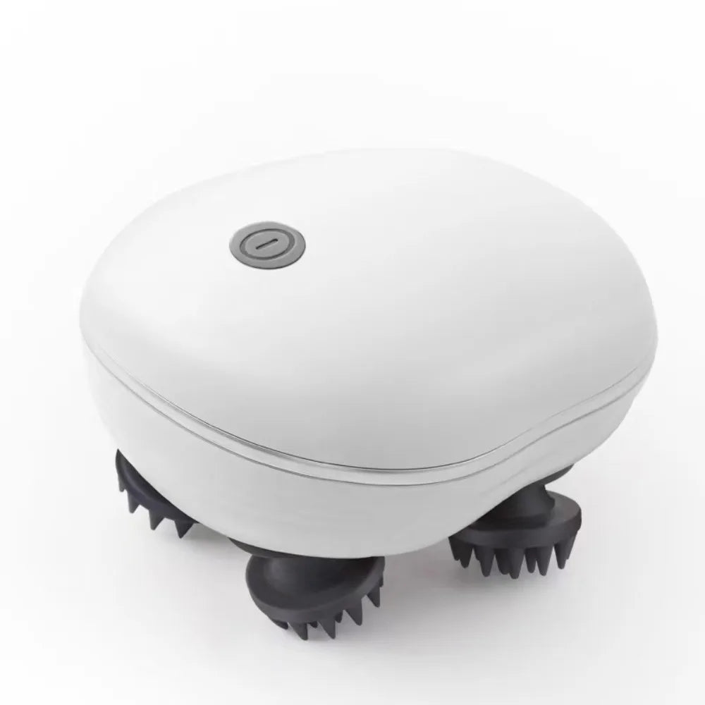 Electric Scalp Massager | Cordless Stress Relief Device for Home Spa Relaxation Treatment White Tidesmit