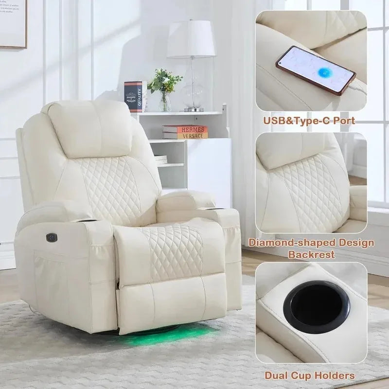 Massage Recliner Chair with Heat Therapy and USB - Tidesmit Massage Chairs Tidesmit