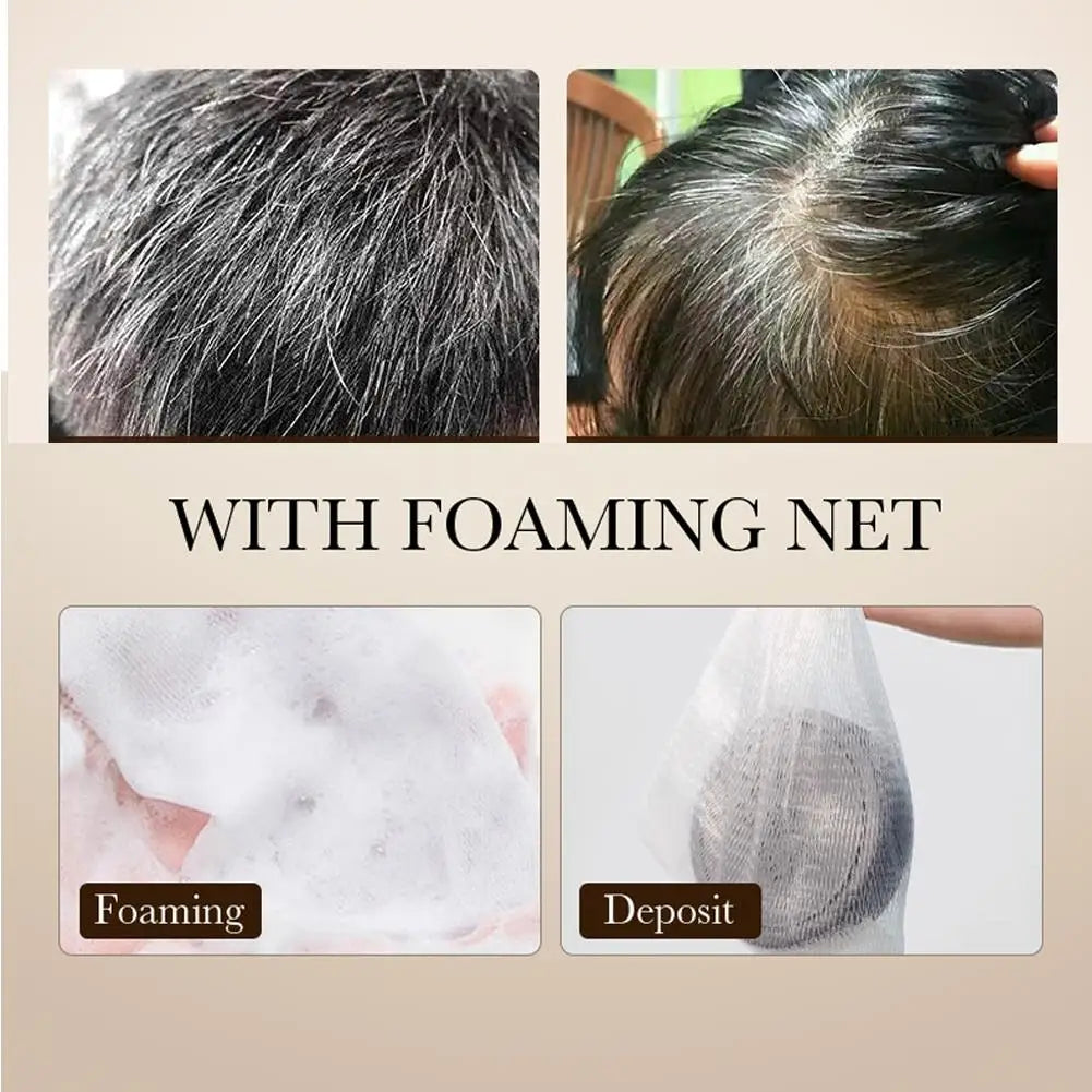 1/2PCS Black Soap Gray Hair Coverage Soap, Natural Polygonum Black Hair Shampoo Bar for Hair Darkening and Stronger, Refreshing