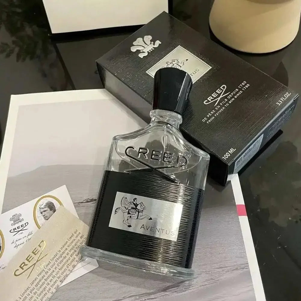 Creed Aventus Eau de Parfum, 100ml spray. Iconic glass bottle with black cap. Luxury unisex fragrance by Creed.