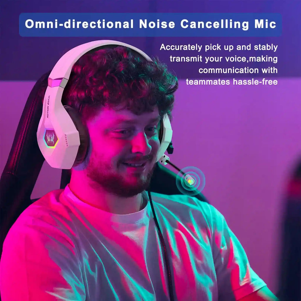 Tidesmit RGB Over-Ear Gaming Headphones with Mic - Low Latency Audio Tidesmit