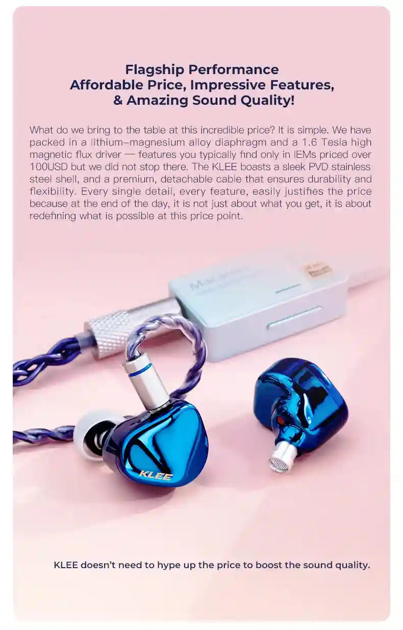 iBasso Jr. Klee In-Ear Monitors | Dual Interface HiFi Wired Earphones Tidesmit