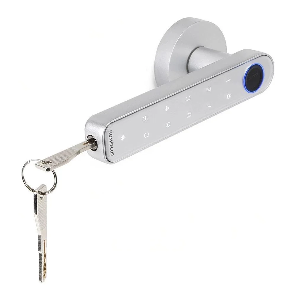 HOMSECUR Bluetooth Fingerprint Door Lock Password Keyless Entry Door Handle APP Control