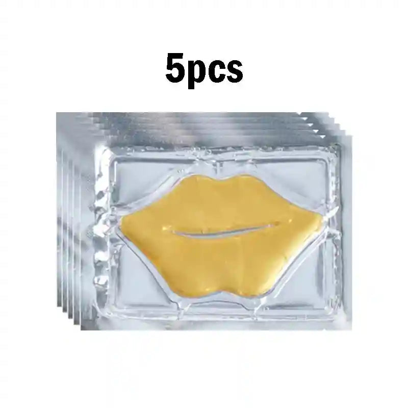 Crystal Collagen Lip Mask - Hydrating Lip Treatment for Plump Lips Lip Care Gold 5pcs Tidesmit