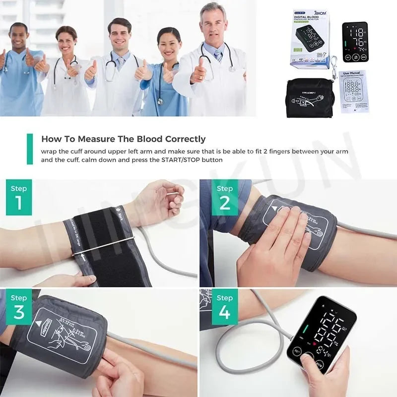 Sphygmomanometer BP Monitor Health Care New LED Blood Pressure Monitor Big Screen Broadcast Tonometer Digital Arm Tonometer