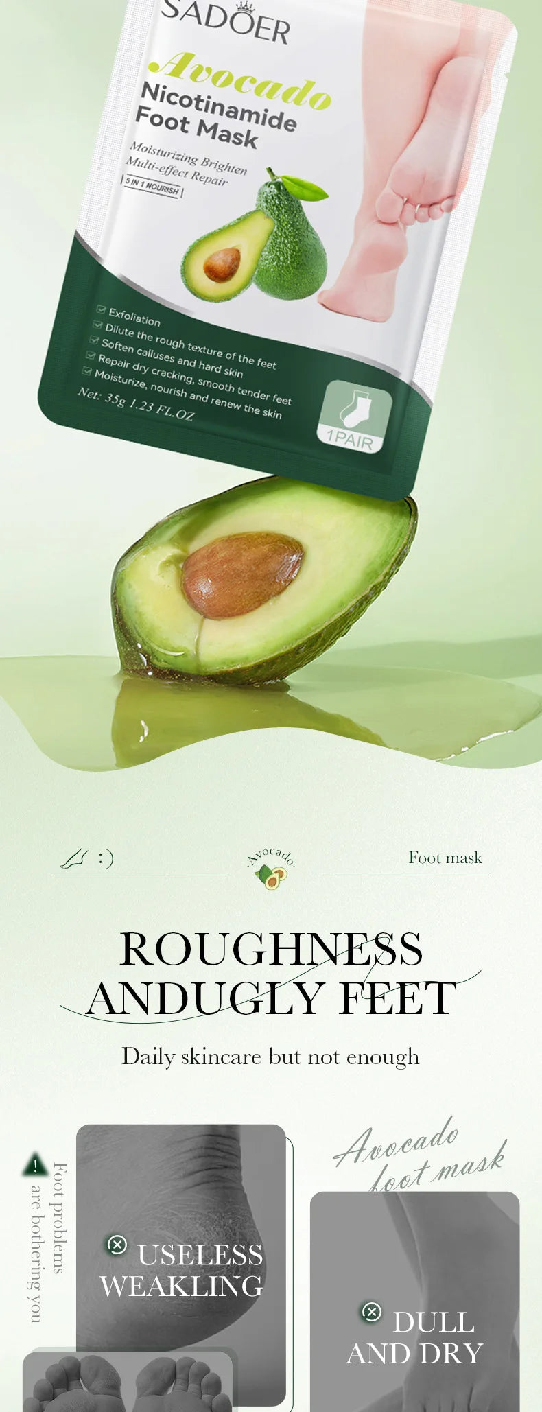 Fruit Foot Peel Mask - 6 Pairs Exfoliating & Moisturizing Treatment Scrubs Treatments Tidesmit