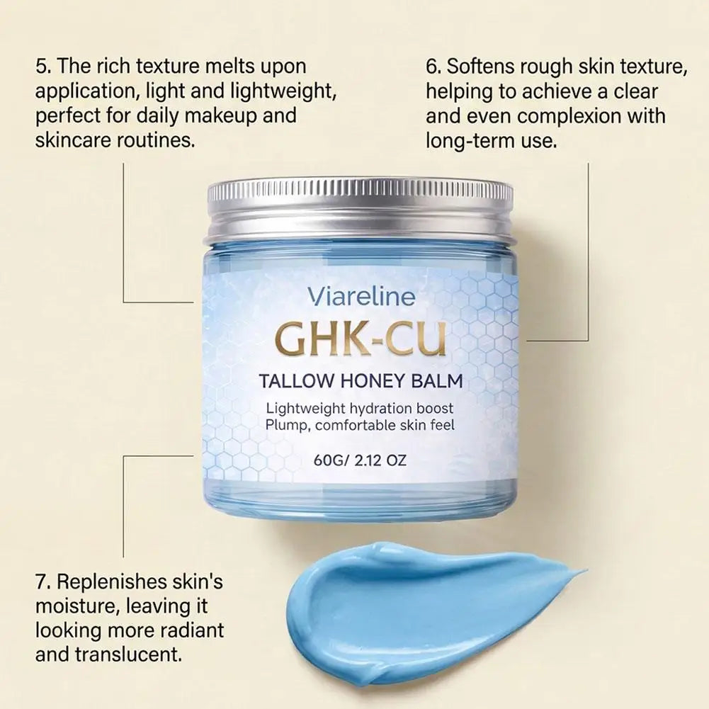 GHK-CU Copper Peptide TALLOW HONEY BALM Lightweight Hydration Boost Plump Repair The Skin Barrier Skincare for All Skin Types