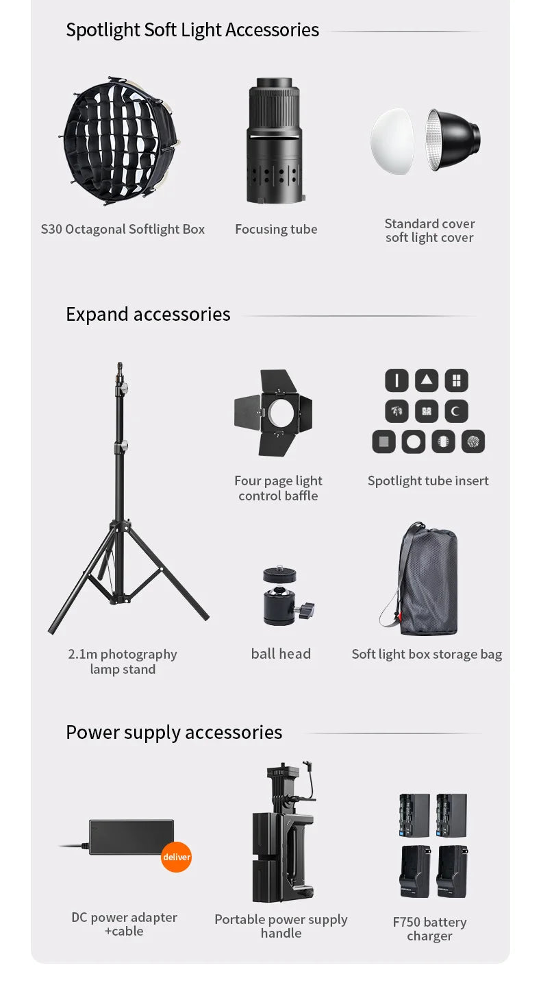 LED Video Light 60-80W Bi-Color Studio Lighting for Content Creators Tidesmit