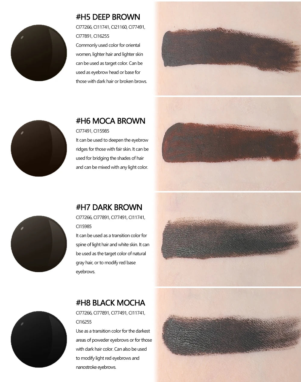 Microblading Pigment Ink Set - 8-Piece Professional Fluid Cream Permanent Makeup Machines Tidesmit