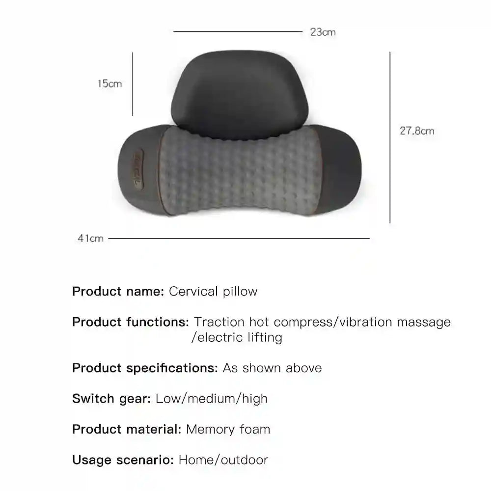 Electric Neck Massager with Heat and Traction - Tidesmit Wellness Relaxation Treatment Tidesmit