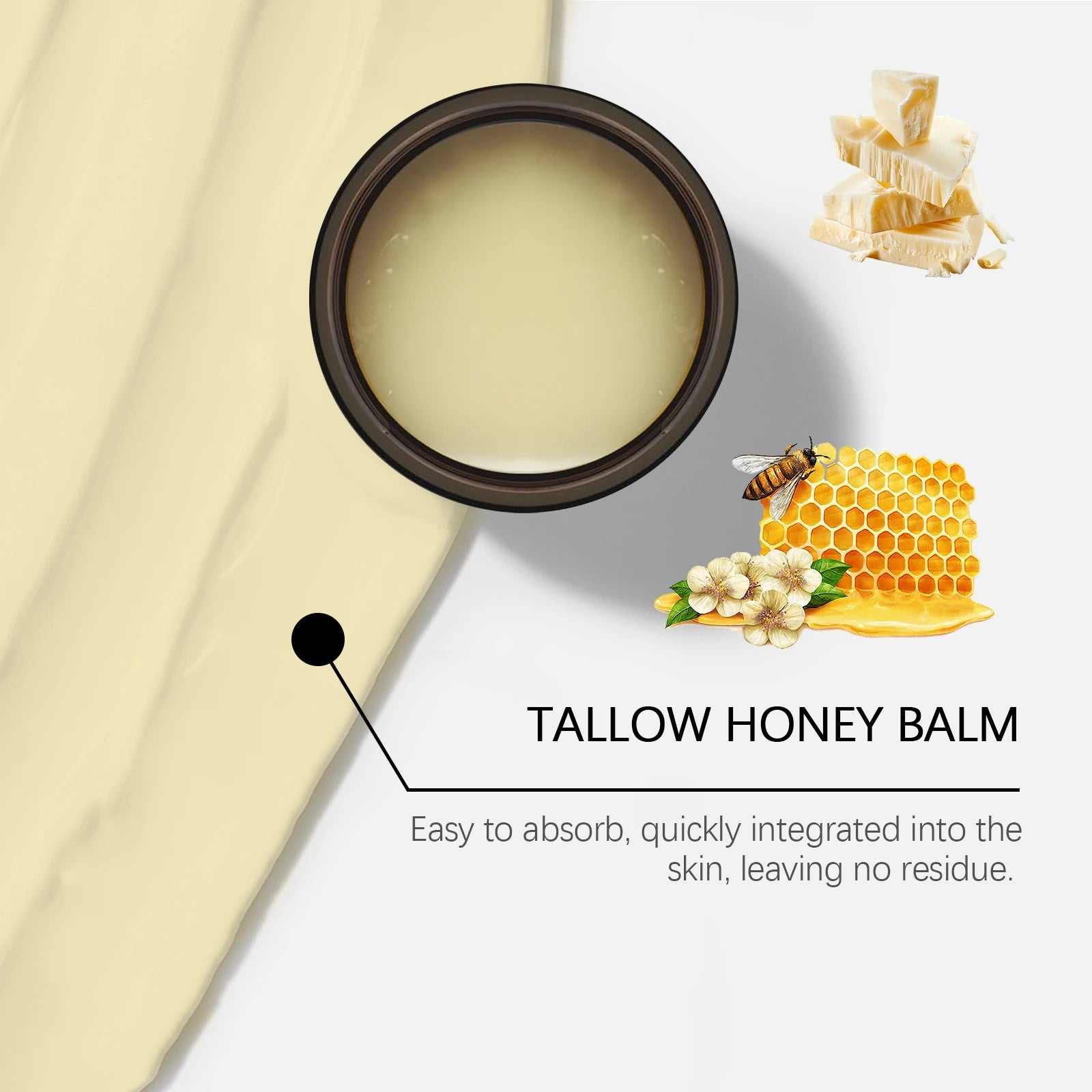 WOODSLEEP Tallow Honey Balm Powerful Moisturizing Keep Skin Moist Smooth Relieve Dryness Easy To Absorb