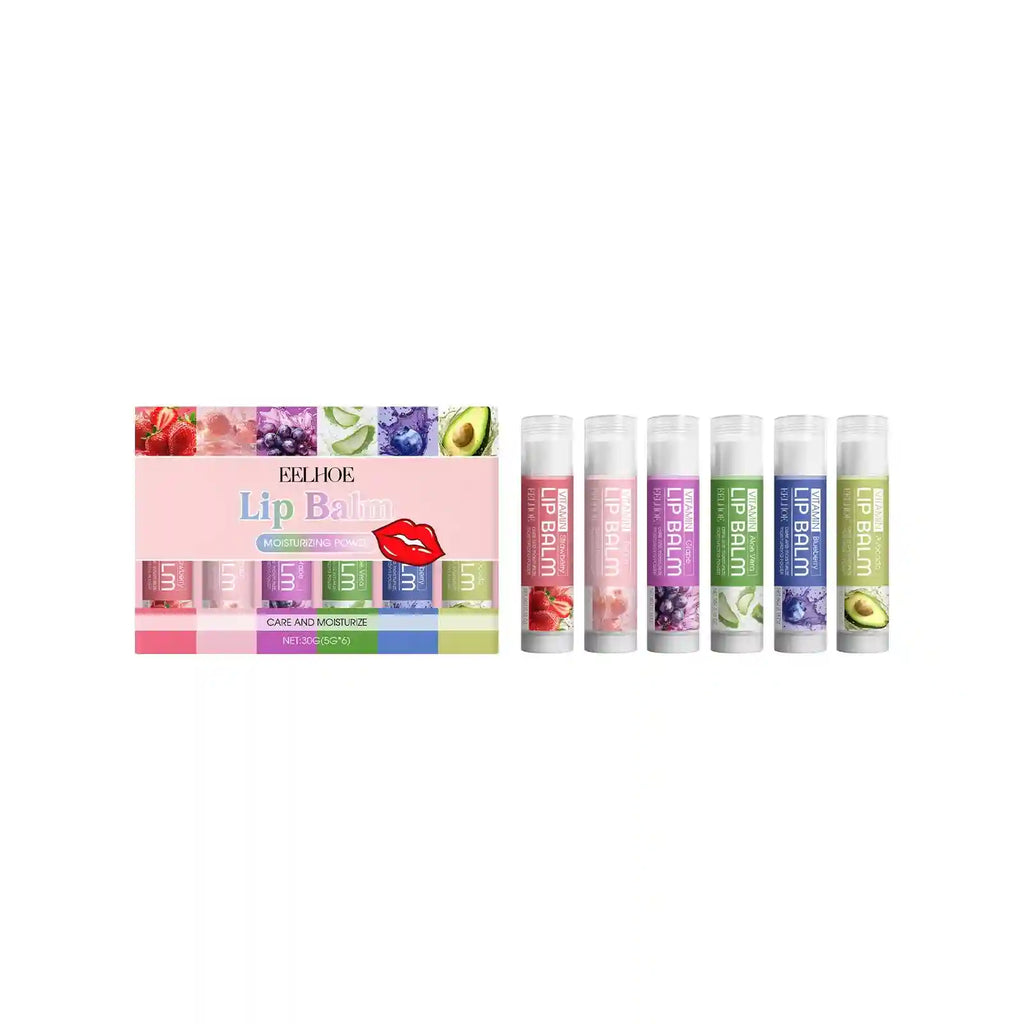 Moisturizing Lip Balm Set – 6 Piece Hydrating Kit for Dry Lips Lip Care Tidesmit