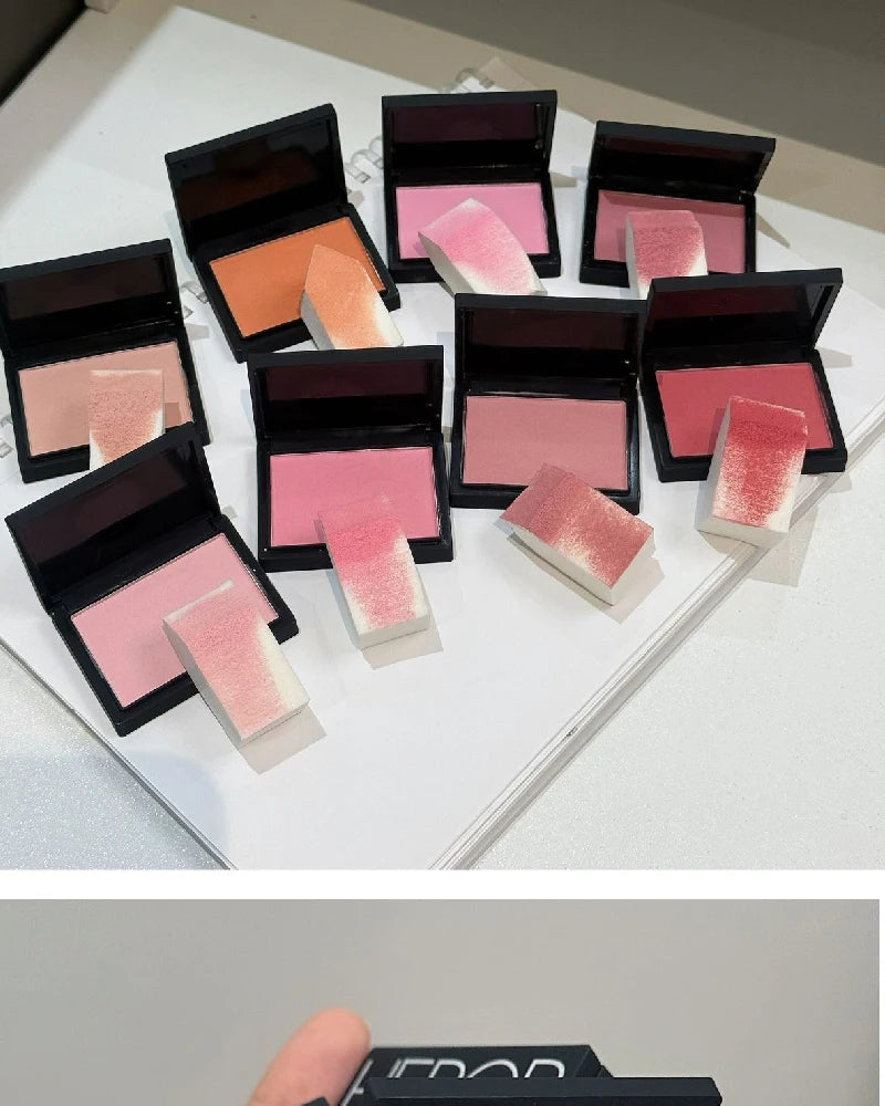 Tidesmit monochrome matte blusher palette showing soft silky natural nude face makeup powder texture