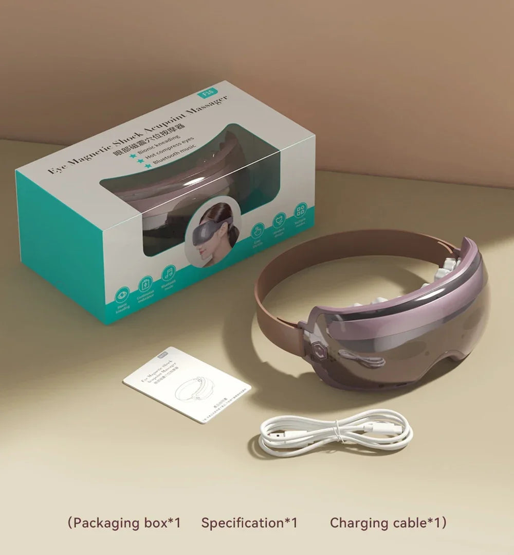 Electric Eye Massager with Bluetooth - Portable Heat Therapy Relief Massage Chairs Eye Massger Tidesmit