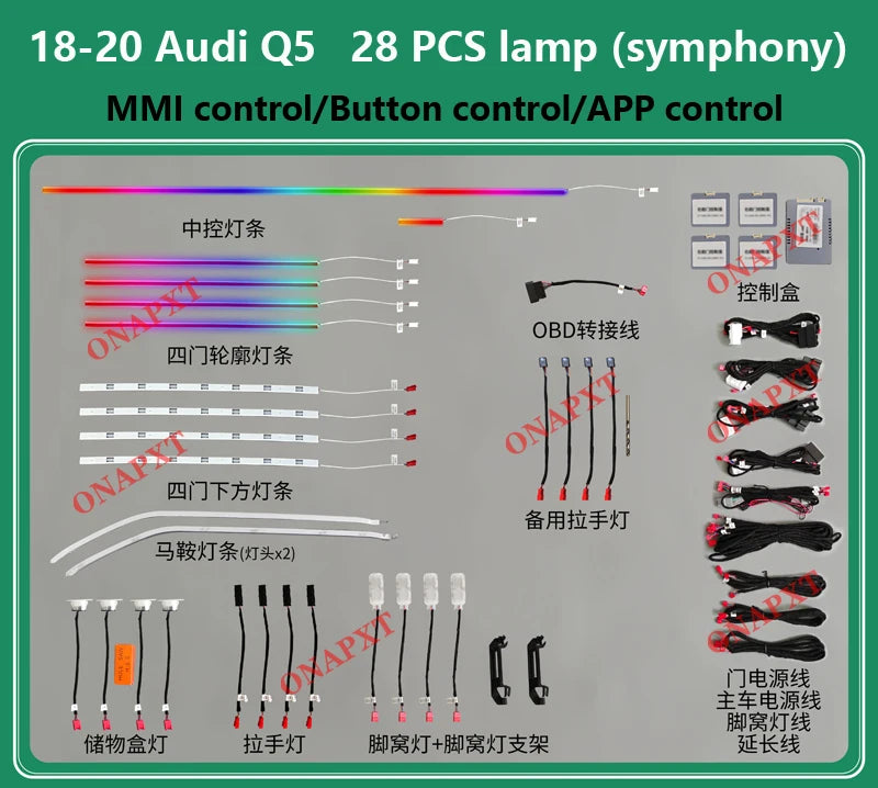 Audi Interior Ambient LED Lighting Kit | Premium Dashboard Glow Q5 18-21 Tidesmit