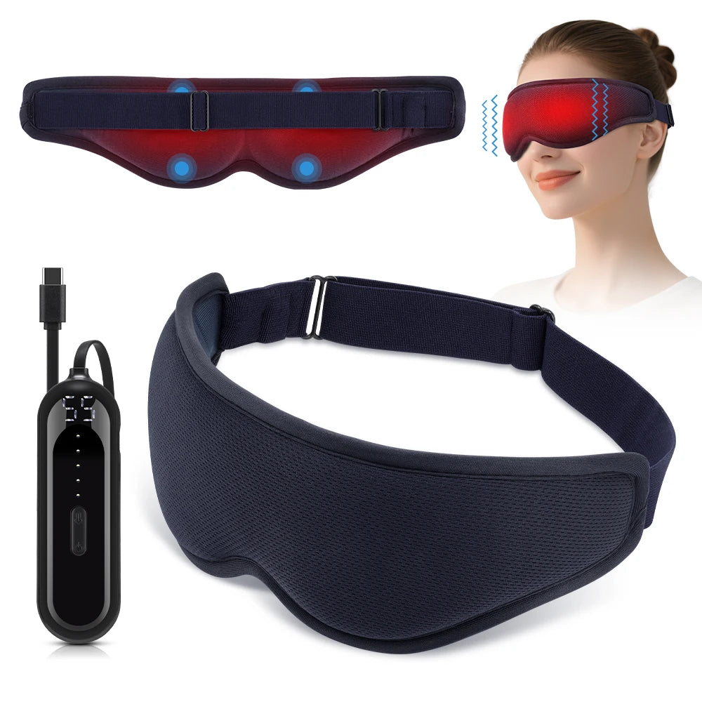 Heated Eye Massager Mask for Stress Relief - Portable Wellness Device Relaxation Treatment Upgrade version Tidesmit