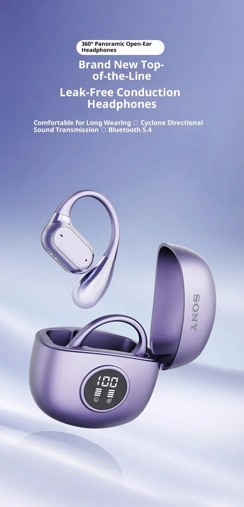 Wireless Ear Hook Headphones Bluetooth 5.4 Sport Tidesmit Tidesmit