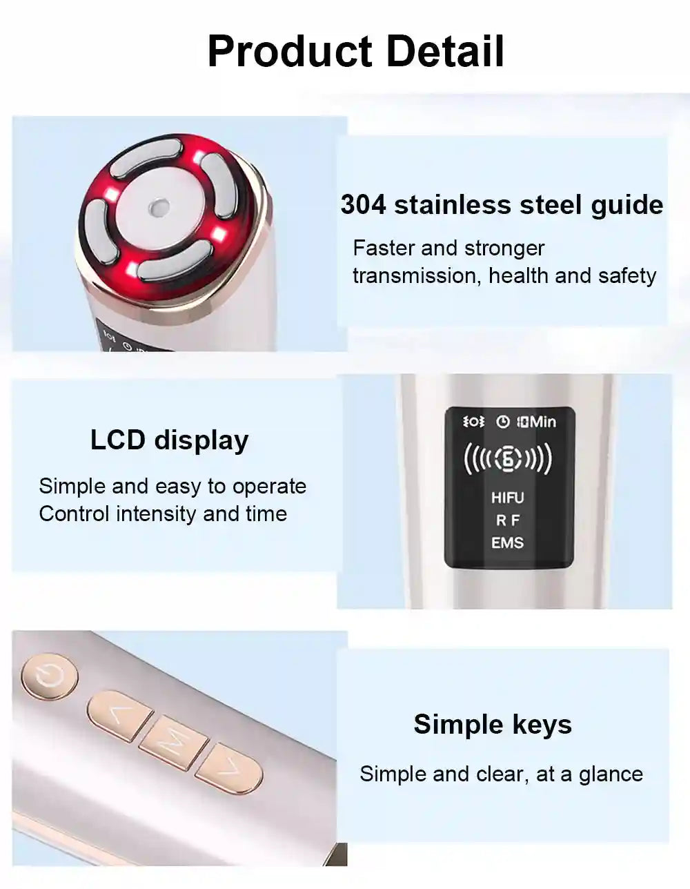 Hifu Face Lifting Machine | Microcurrent Skin Rejuvenation Tool Eye Massage Instrument Tidesmit