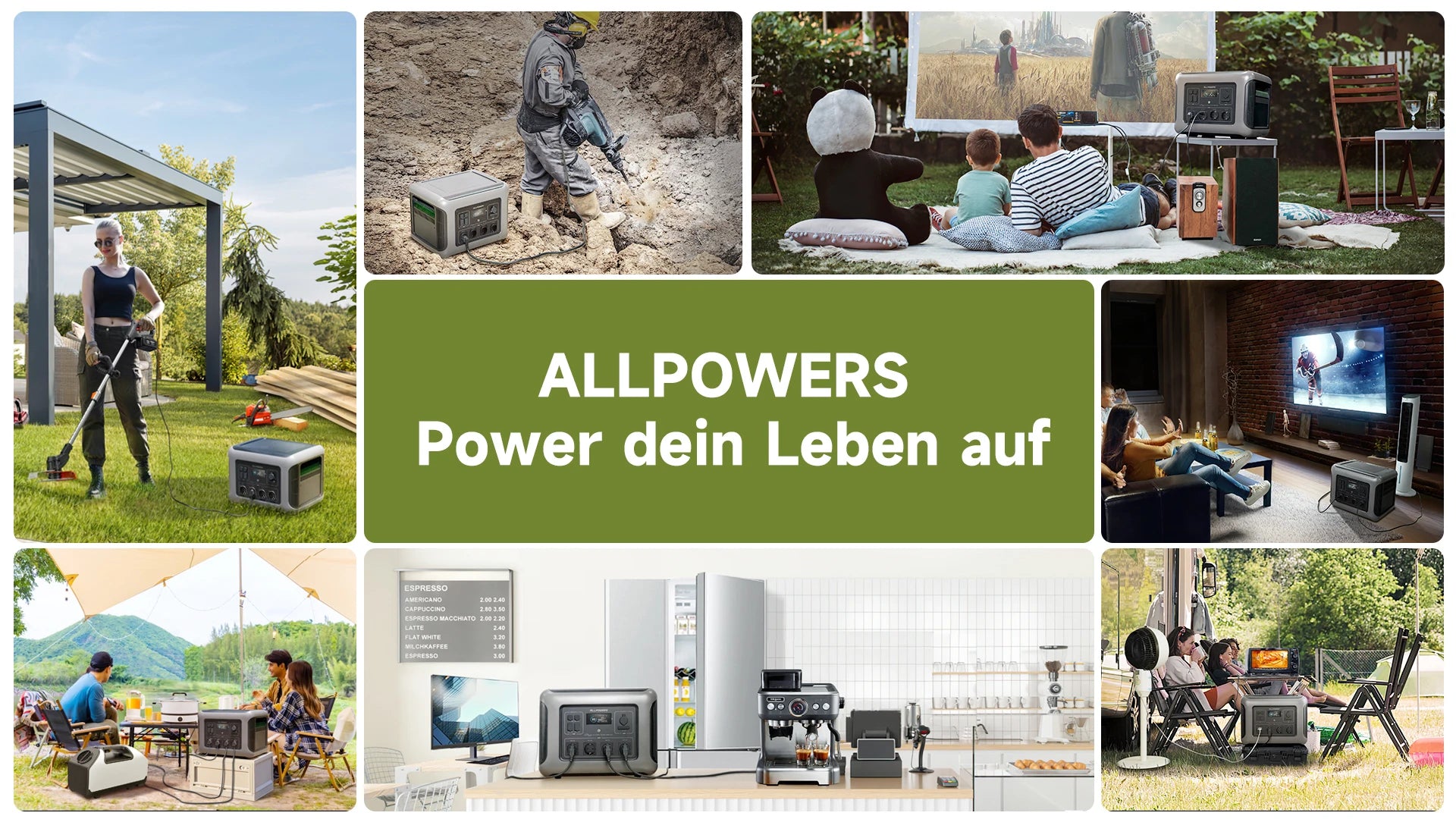ALLPOWERS R2500 Portable Power Station 1920Wh Expandable to 20kWh LiFePO4 Battery 2500W solar Generator for Emergency Household