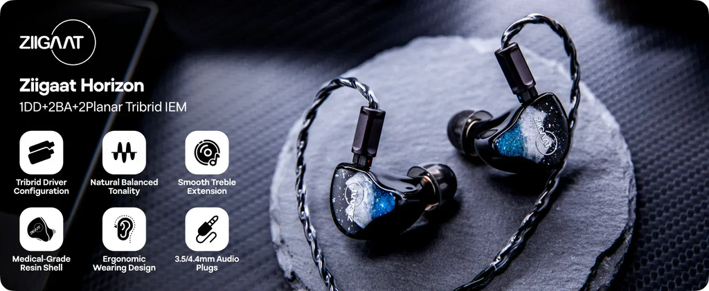 ZiiGaat Horizon Hybrid 5-Driver IEM Earphones by Tidesmit Tidesmit
