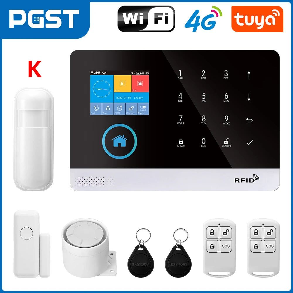 Smart Home Security Alarm System with 4G WiFi App Control by Tidesmit 4G K Tidesmit