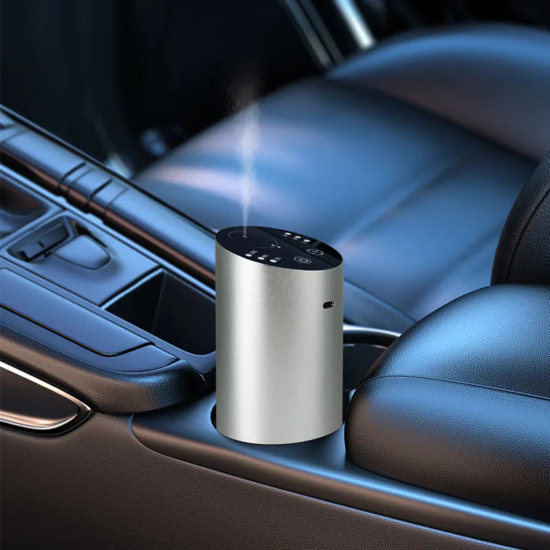 Aluminum Waterless Car Aroma Diffuser 2000mAh Portable Smart Essential Oil Scent Machine Wireless Nebulizer for Auto Home Office