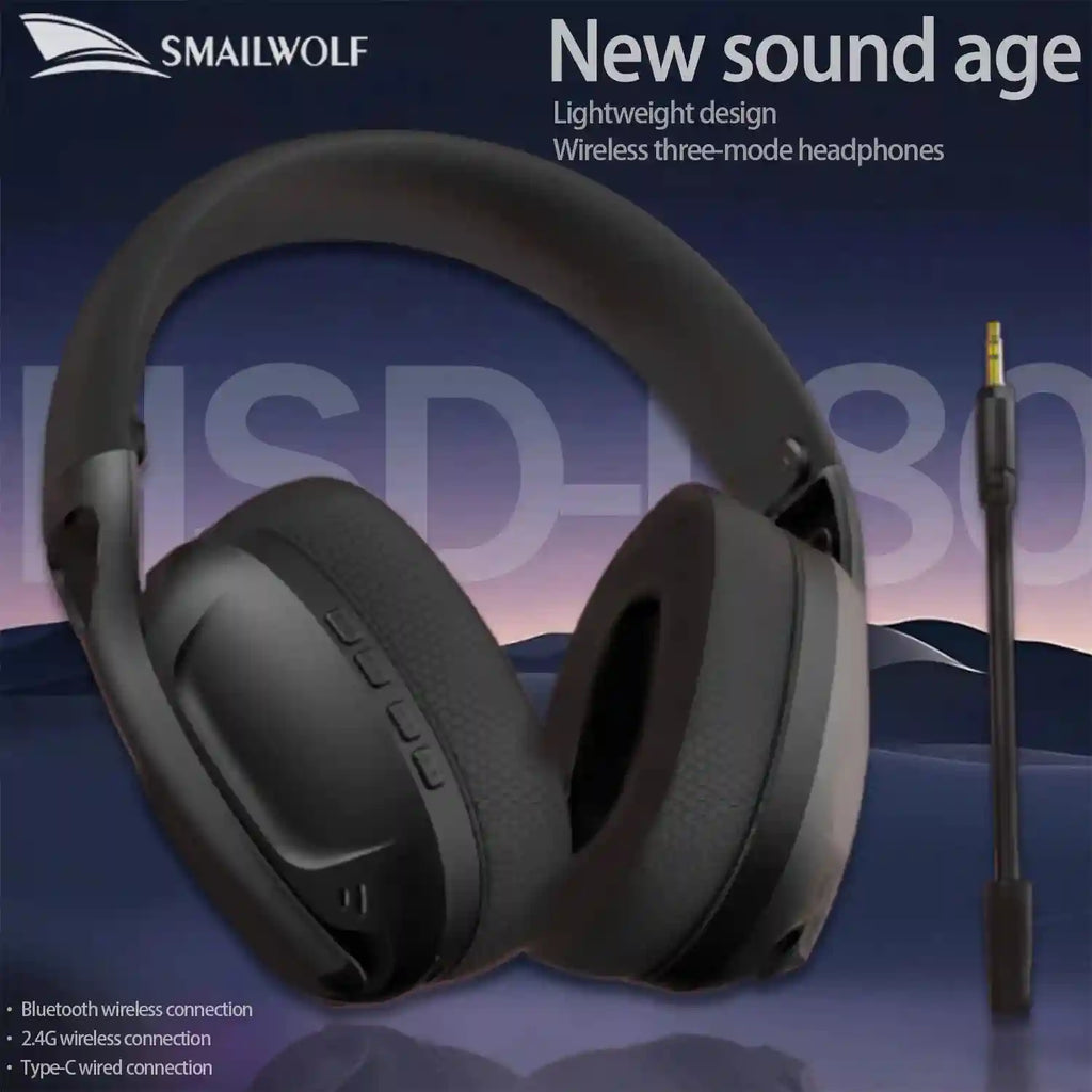Wireless Gaming Headset 185g – Lightweight Over-Ear Audio Tidesmit