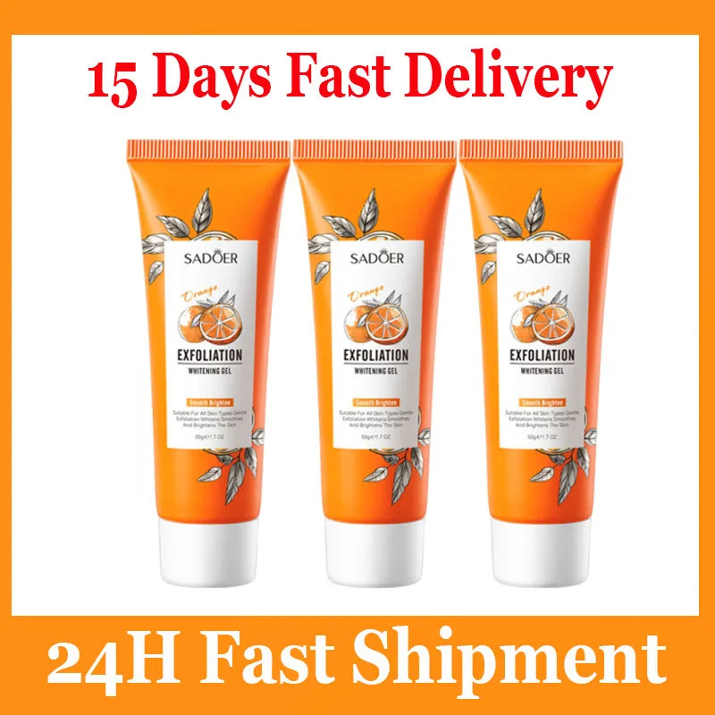 Orange Exfoliating Peeling Gel - Natural Salon-Quality Skin Resurfacing Scrubs Treatments 3pc Tidesmit