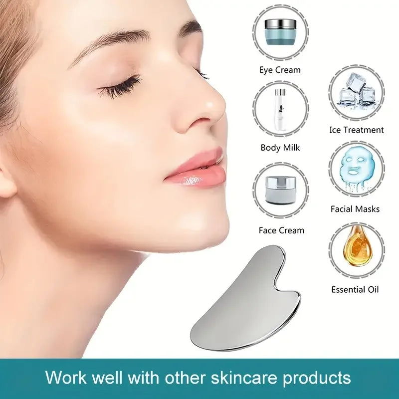 Stainless Steel Gua Sha Scraper - Sculpting Facial and Body Tool Fascia Gun Tidesmit