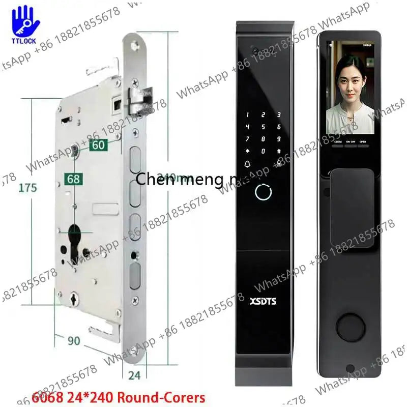XSDTS TT-LOCK APP Voice Intercom Palmar vein Camera Smart Lock 3D Face Recognition Fingerprint Password Smart Door Lock