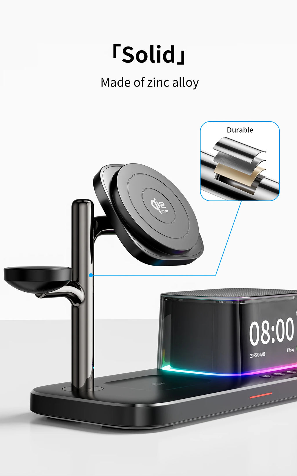 5-in-1 Wireless Charger Stand - MagSafe Compatible Qi Certified Station Tidesmit