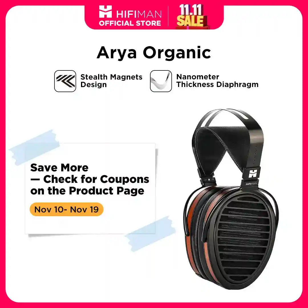 HIFIMAN Arya Organic Open-Back Planar Magnetic Headphones - Brown Brown China Mainland Tidesmit