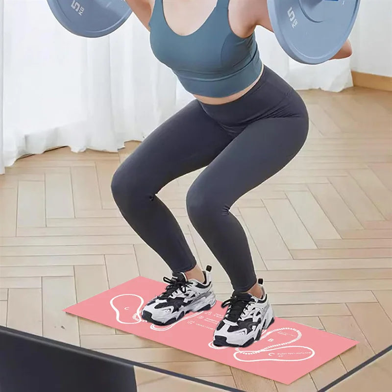 80*35CM Squat Step Position Guide Mat Multipurpose Work Out Mat Leg Muscle Targeting Training Hip Muscle Mat for Yoga Pilates
