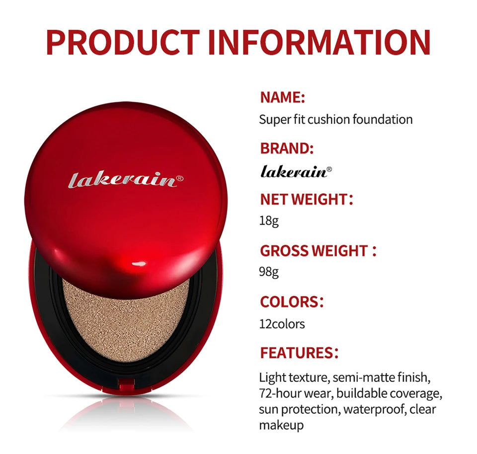 Tidesmit long-lasting cushion foundation with sun protection and semi-matte finish for 72-hour wear face makeup