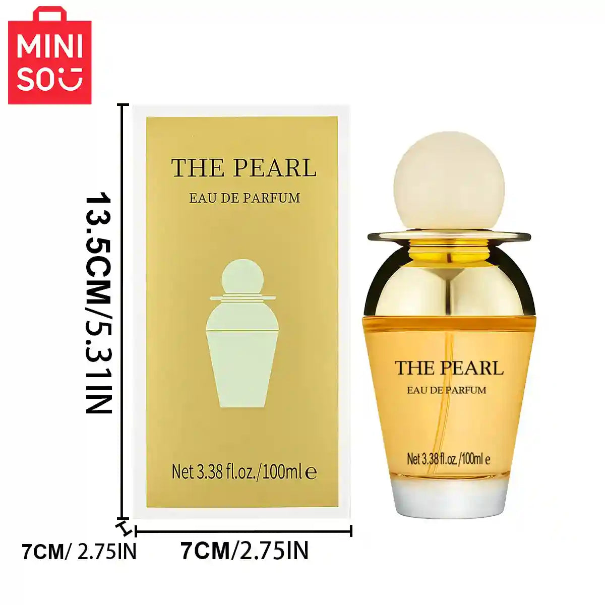 MINISO The Pearl 100ml Eau de Parfum for women. Luxury floral designer scent in a unique globe-topped glass bottle.