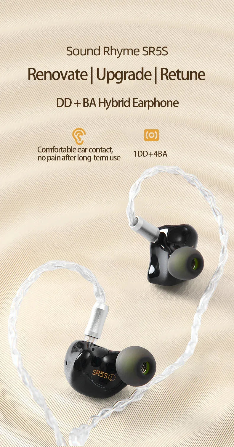 Sound Rhyme SR5S 5-Driver Hybrid HiFi In-Ear Monitors by Tidesmit Tidesmit