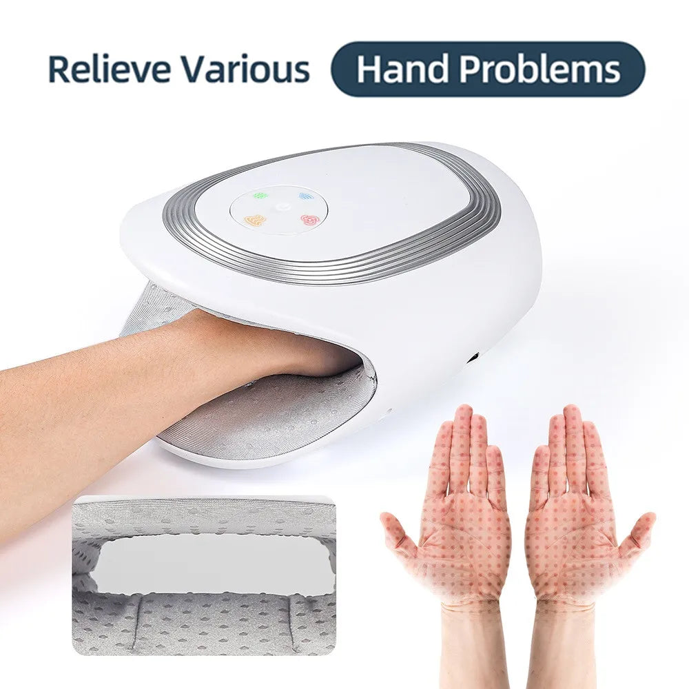 Tidesmit Electric Hand Massager with Heat and Air Compression - White Relaxation Treatment Tidesmit