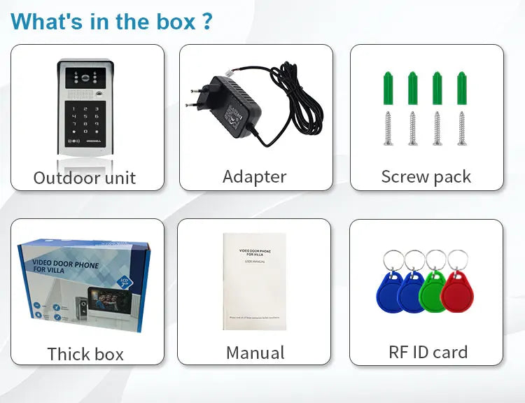 2MP 1080P Tuya APP WIFI Rifd Password TCP/IP Video Door Phone Wide Angle Intercom Visual Doorbell  Door Entry Camera