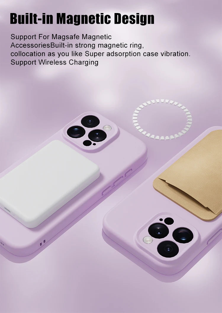 Magnetic iPhone 16 Case | Liquid Silicone Shock-Absorbing Cover Tidesmit